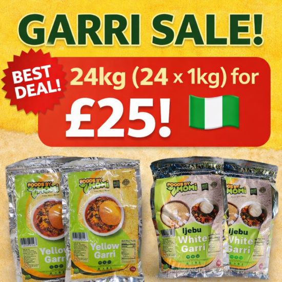 Yellow Garri 24Kg (1kg x 24) - Foodsbymomi